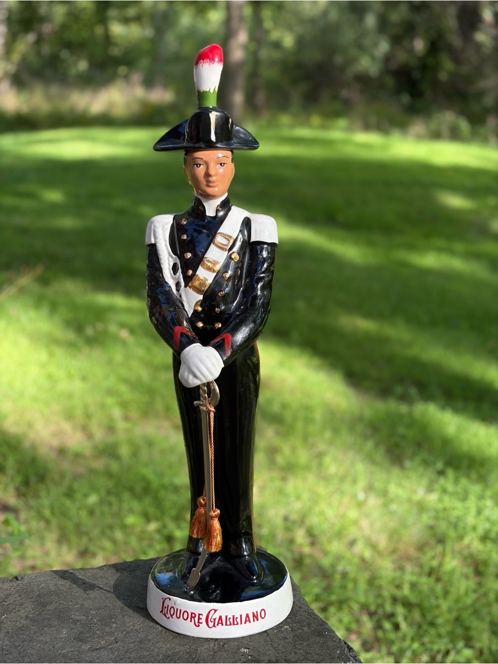 VTG Galliano Liquore Italian Ceramic Soldier 19" Decanter Bottle Cunardo Italy**